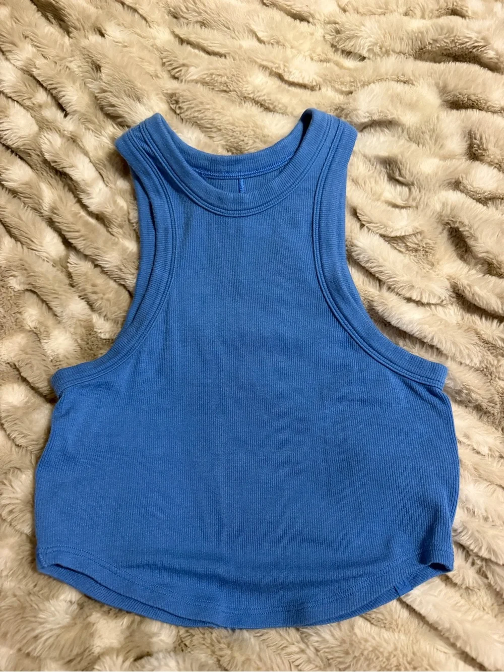 lululemon athletica Blue Ribbed High-Neck Tank